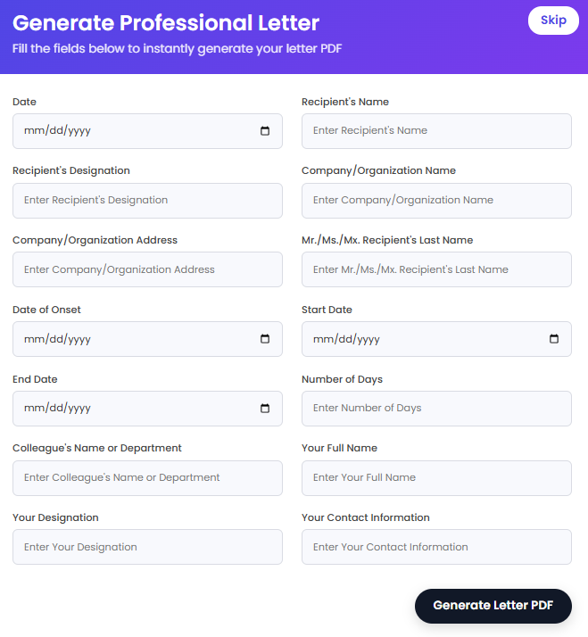 LetterMate Email or Letter Generator
