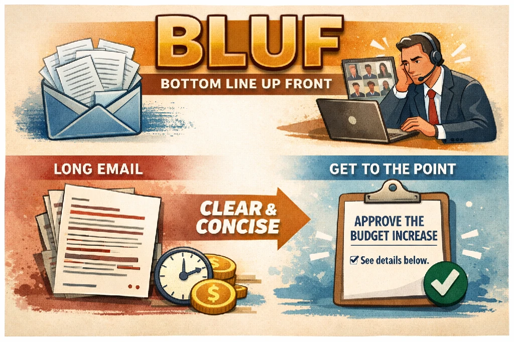 The "Bottom Line Up Front" (BLUF) Approach