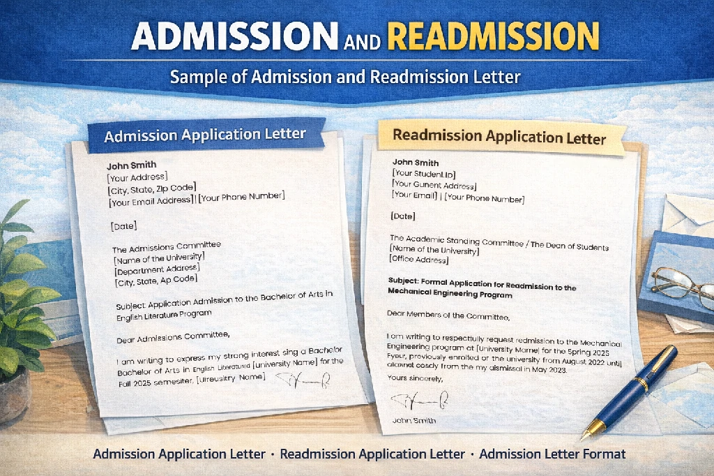 Sample of Admission and Readmission Letter