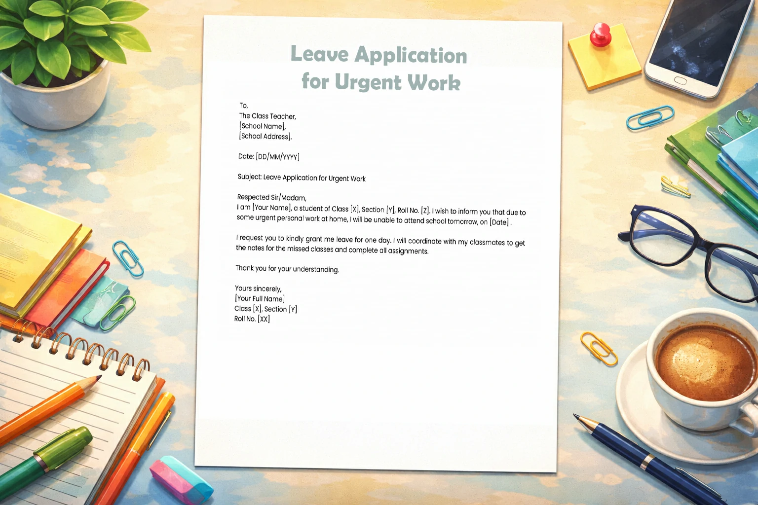 Leave Application for Urgent Work