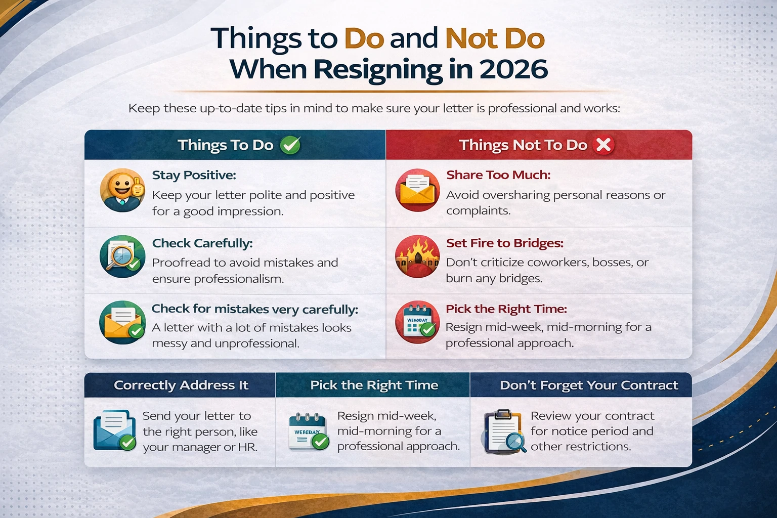 In a Resignation Letter, What to Do or Not to Do in 2026