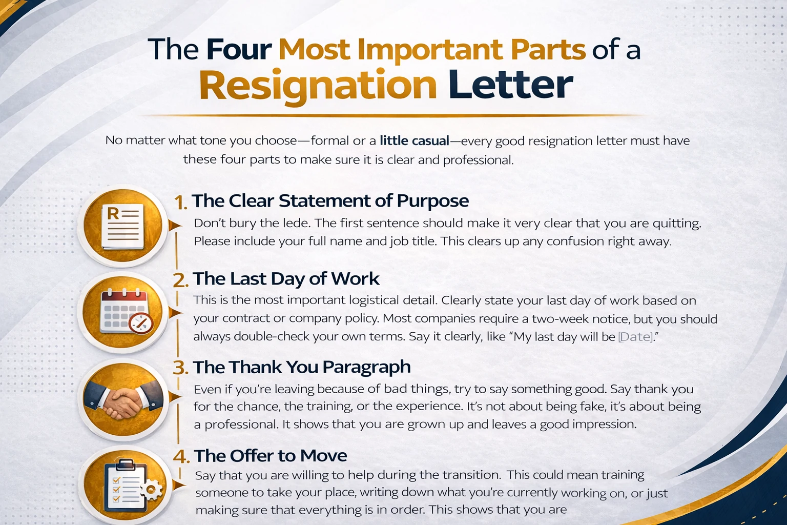 Most Important Parts of A Resignation Letter