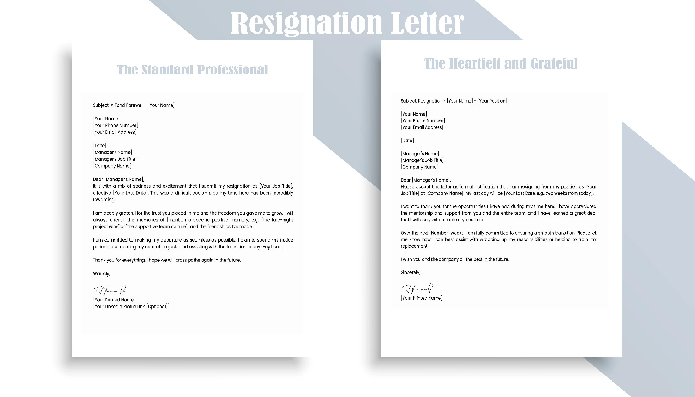 Sample of a Resignation Letter