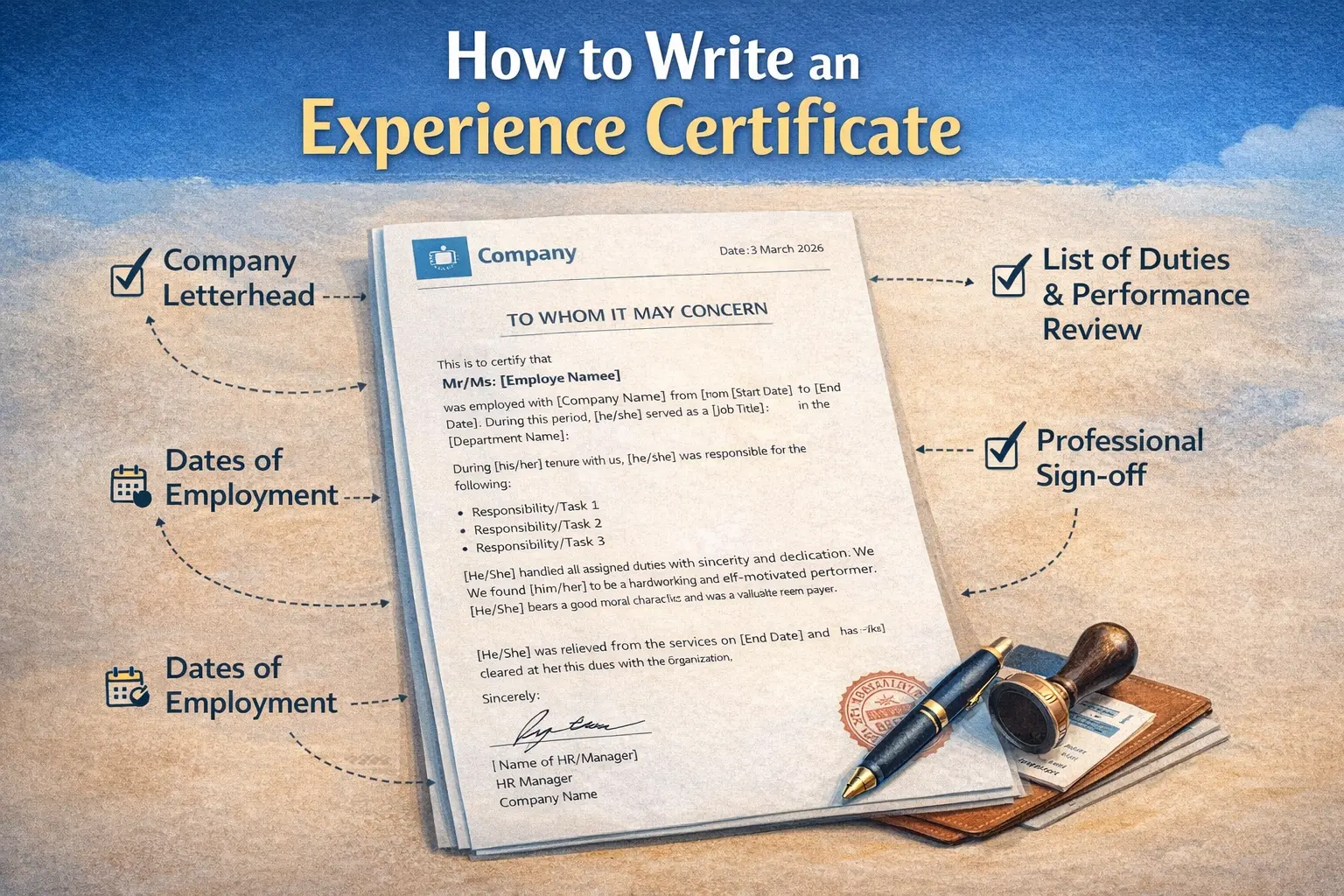 How to Write Experiece Certificate