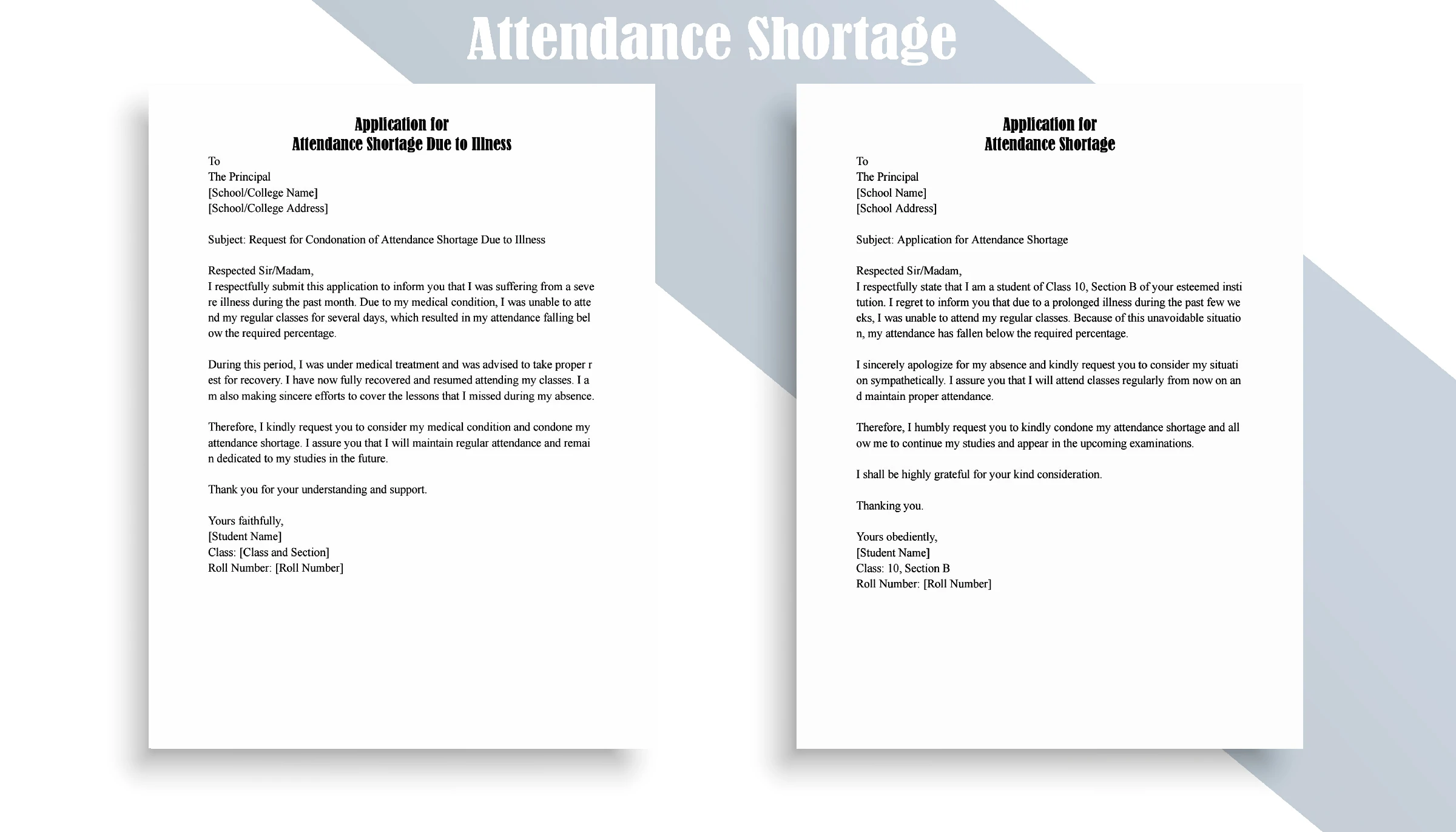 Application for Attendance Shortage