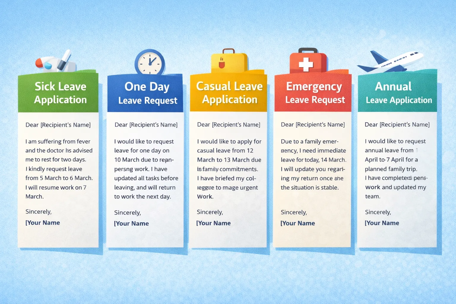 5 Examples of Leave Applications