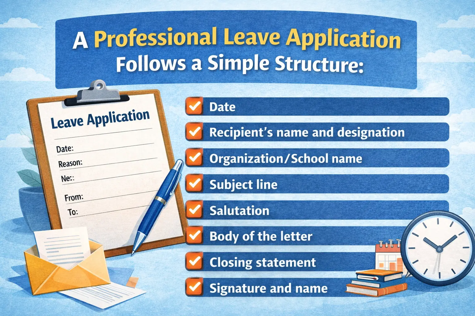 The Simple Professional Sructure for Leave Application